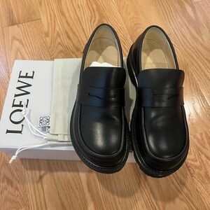 Loewe Classic Black Womens Slip-On Loafers